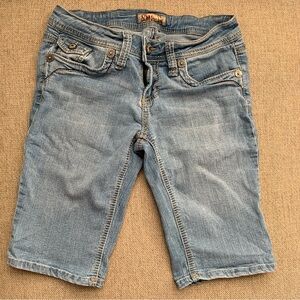 YMI Jean Shorts Burmuda Length Blue Light Wash Denim Size 3